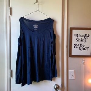 TORRID (2) Super Soft Cold Shoulder Navy Tunic Top